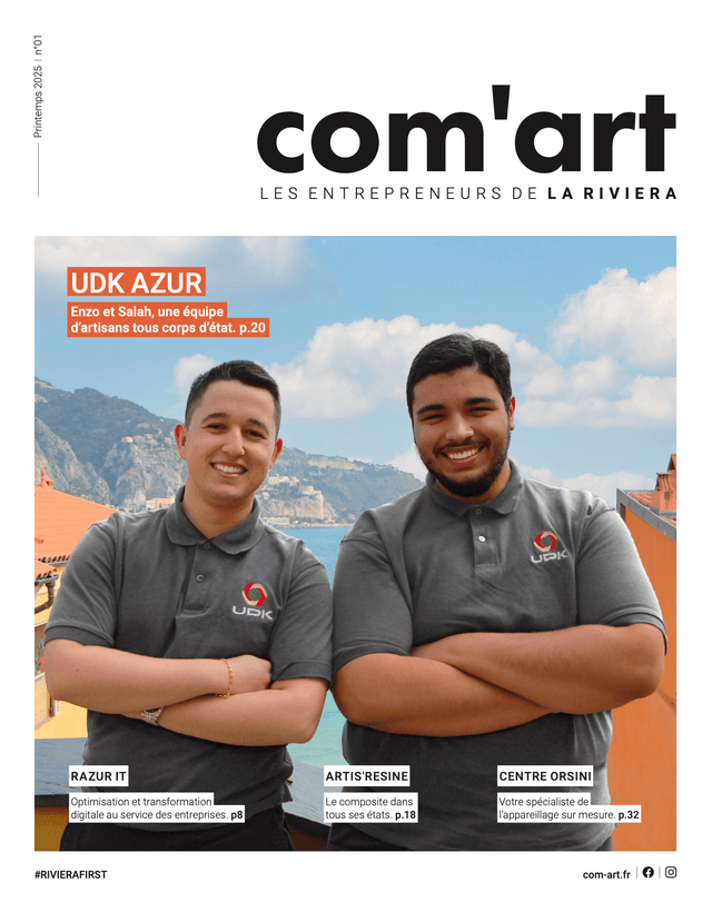 Couverture magazine Comart Riviera avec UDK Azur