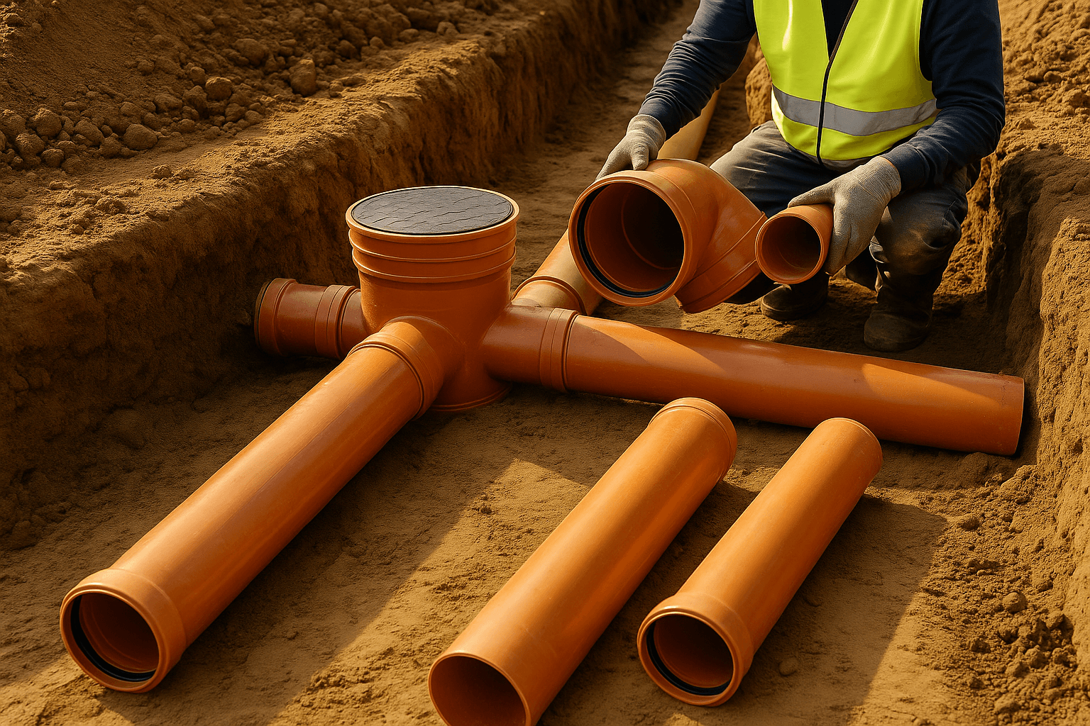 Raccordement réseaux humides à Menton - Installation de canalisations